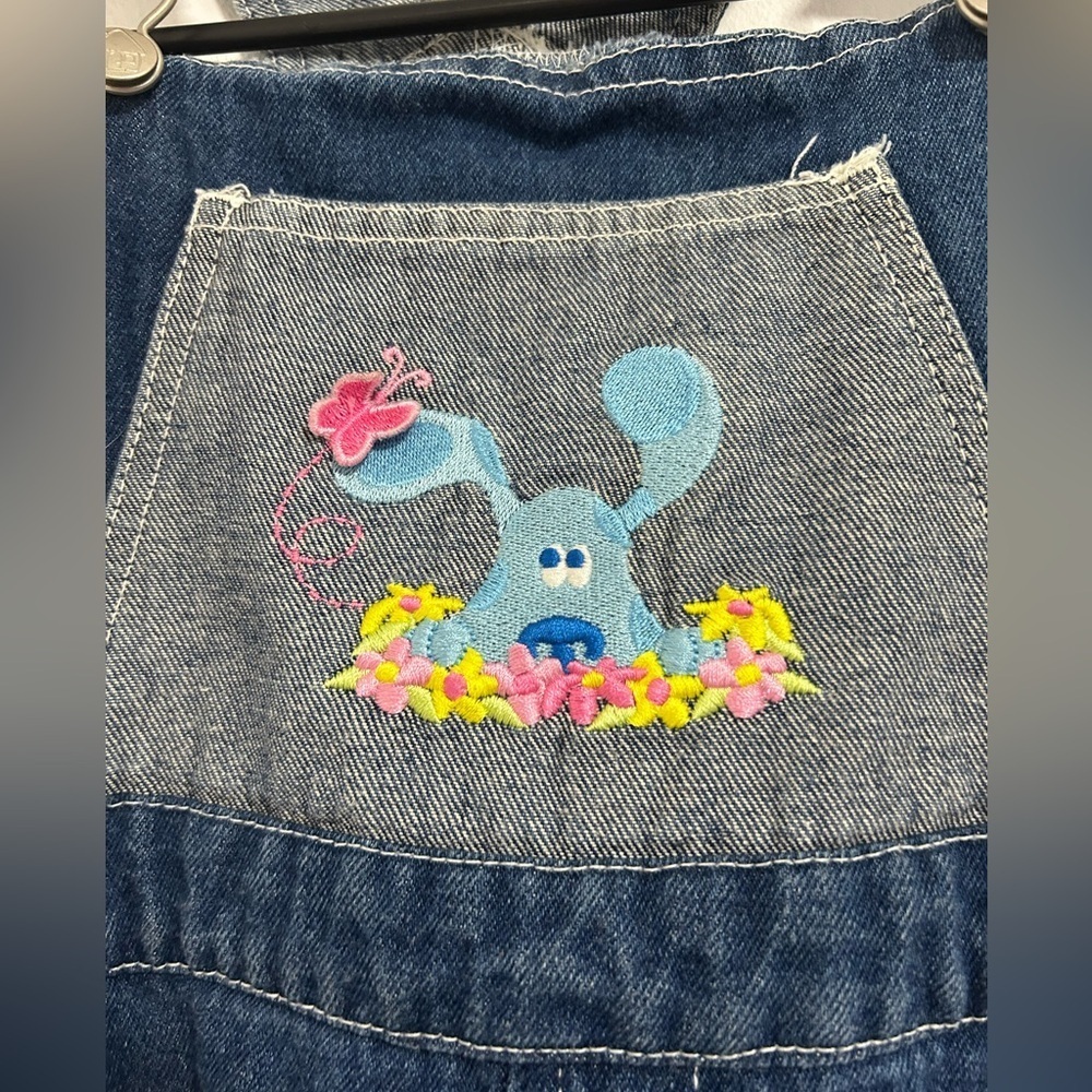 Vintage Charming Kids Denim Overalls with Embroidery - Picture 5 of 7